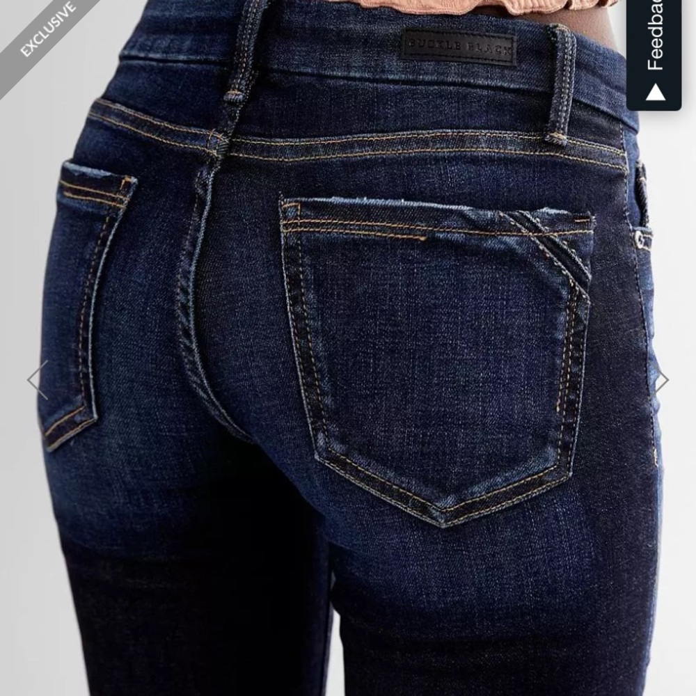 Buckle Black skinny mid rise Jean 27x32 fit 53 denim